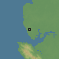 Shaded relief of the 60 km around Masoyila, drawn from the GMTED2010 grid