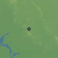 Shaded relief of the 60 km around Mogbemo, drawn from the GMTED2010 grid
