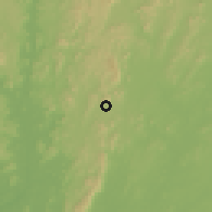 Shaded relief of the 60 km around Panguma, drawn from the GMTED2010 grid