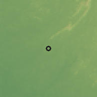Shaded relief of the 60 km around Potoru, drawn from the GMTED2010 grid