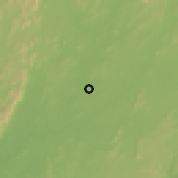 Shaded relief of the 60 km around Segbwema, drawn from the GMTED2010 grid