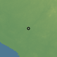 Shaded relief of the 60 km around Bomi, drawn from the GMTED2010 grid