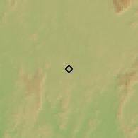 Shaded relief of the 60 km around Simbakoro, drawn from the GMTED2010 grid