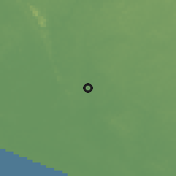 Shaded relief of the 60 km around Tongola, drawn from the GMTED2010 grid