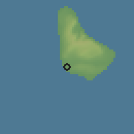 Shaded relief of the 60 km around Bridgetown, drawn from the GMTED2010 grid
