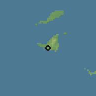 Shaded relief of the 59 km around Cole Bay, drawn from the GMTED2010 grid