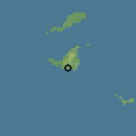 Shaded relief of the 59 km around Little Bay, drawn from the GMTED2010 grid