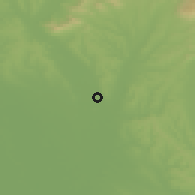 Shaded relief of the 50 km around Černík, drawn from the GMTED2010 grid