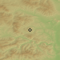 Shaded relief of the 50 km around Chminianske Jakubovany, drawn from the GMTED2010 grid