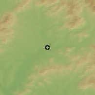 Shaded relief of the 50 km around Chynorany, drawn from the GMTED2010 grid