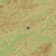Shaded relief of the 50 km around Dlhé Pole, drawn from the GMTED2010 grid