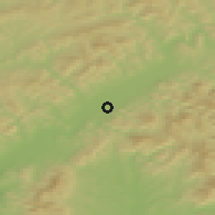 Shaded relief of the 50 km around Dubnica, drawn from the GMTED2010 grid