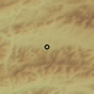 Shaded relief of the 50 km around Dúbrava, drawn from the GMTED2010 grid