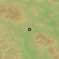 Shaded relief of the 50 km around Fintice, drawn from the GMTED2010 grid