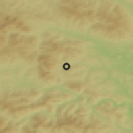 Shaded relief of the 50 km around Fričovce, drawn from the GMTED2010 grid