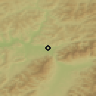 Shaded relief of the 50 km around Gbeľany, drawn from the GMTED2010 grid