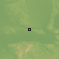 Shaded relief of the 50 km around Gbelce, drawn from the GMTED2010 grid