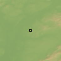 Shaded relief of the 50 km around Gbely, drawn from the GMTED2010 grid