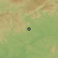Shaded relief of the 50 km around Halič, drawn from the GMTED2010 grid