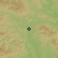 Shaded relief of the 50 km around Haniska, drawn from the GMTED2010 grid