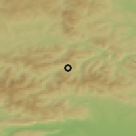 Shaded relief of the 50 km around Helcmanovce, drawn from the GMTED2010 grid