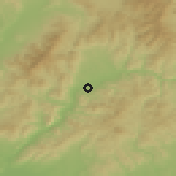 Shaded relief of the 50 km around Hliník nad Hronom, drawn from the GMTED2010 grid