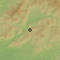 Shaded relief of the 50 km around Hodruša - Hámre, drawn from the GMTED2010 grid