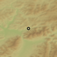 Shaded relief of the 50 km around Belá, drawn from the GMTED2010 grid