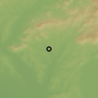 Shaded relief of the 50 km around Beladice, drawn from the GMTED2010 grid