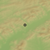 Shaded relief of the 50 km around Horné Srnie, drawn from the GMTED2010 grid