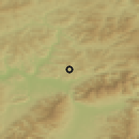 Shaded relief of the 50 km around Horný Vadičov, drawn from the GMTED2010 grid