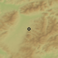 Shaded relief of the 50 km around Belá - Dulice, drawn from the GMTED2010 grid