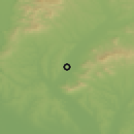 Shaded relief of the 50 km around Hrušovany, drawn from the GMTED2010 grid