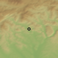 Shaded relief of the 50 km around Jelšava, drawn from the GMTED2010 grid