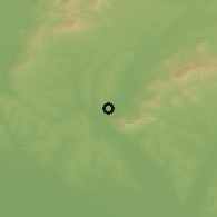 Shaded relief of the 50 km around Jelšovce, drawn from the GMTED2010 grid