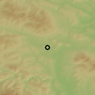Shaded relief of the 50 km around Kamenica, drawn from the GMTED2010 grid