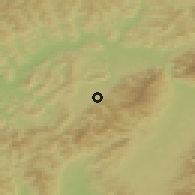 Shaded relief of the 50 km around Kamenná Poruba, drawn from the GMTED2010 grid