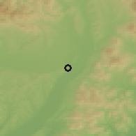 Shaded relief of the 50 km around Kechnec, drawn from the GMTED2010 grid