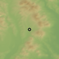 Shaded relief of the 50 km around Bidovce, drawn from the GMTED2010 grid
