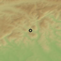 Shaded relief of the 50 km around Klenovec, drawn from the GMTED2010 grid