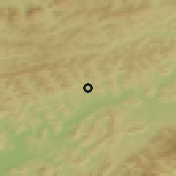 Shaded relief of the 50 km around Kolárovice, drawn from the GMTED2010 grid