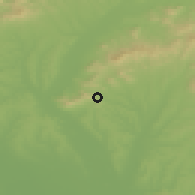 Shaded relief of the 50 km around Kolíňany, drawn from the GMTED2010 grid