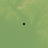 Shaded relief of the 50 km around Komjatice, drawn from the GMTED2010 grid