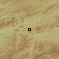 Shaded relief of the 50 km around Komjatná, drawn from the GMTED2010 grid