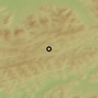 Shaded relief of the 50 km around Korňa, drawn from the GMTED2010 grid