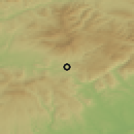 Shaded relief of the 50 km around Korytárky, drawn from the GMTED2010 grid