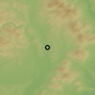 Shaded relief of the 50 km around Košické Oľšany, drawn from the GMTED2010 grid
