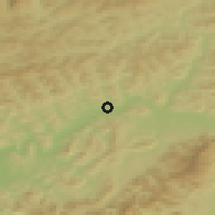 Shaded relief of the 50 km around Kotešová, drawn from the GMTED2010 grid