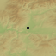 Shaded relief of the 50 km around Kováčová, drawn from the GMTED2010 grid