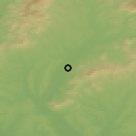 Shaded relief of the 50 km around Kovarce, drawn from the GMTED2010 grid